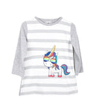 Unicorn sweatshirt with long sleeves white/grey 